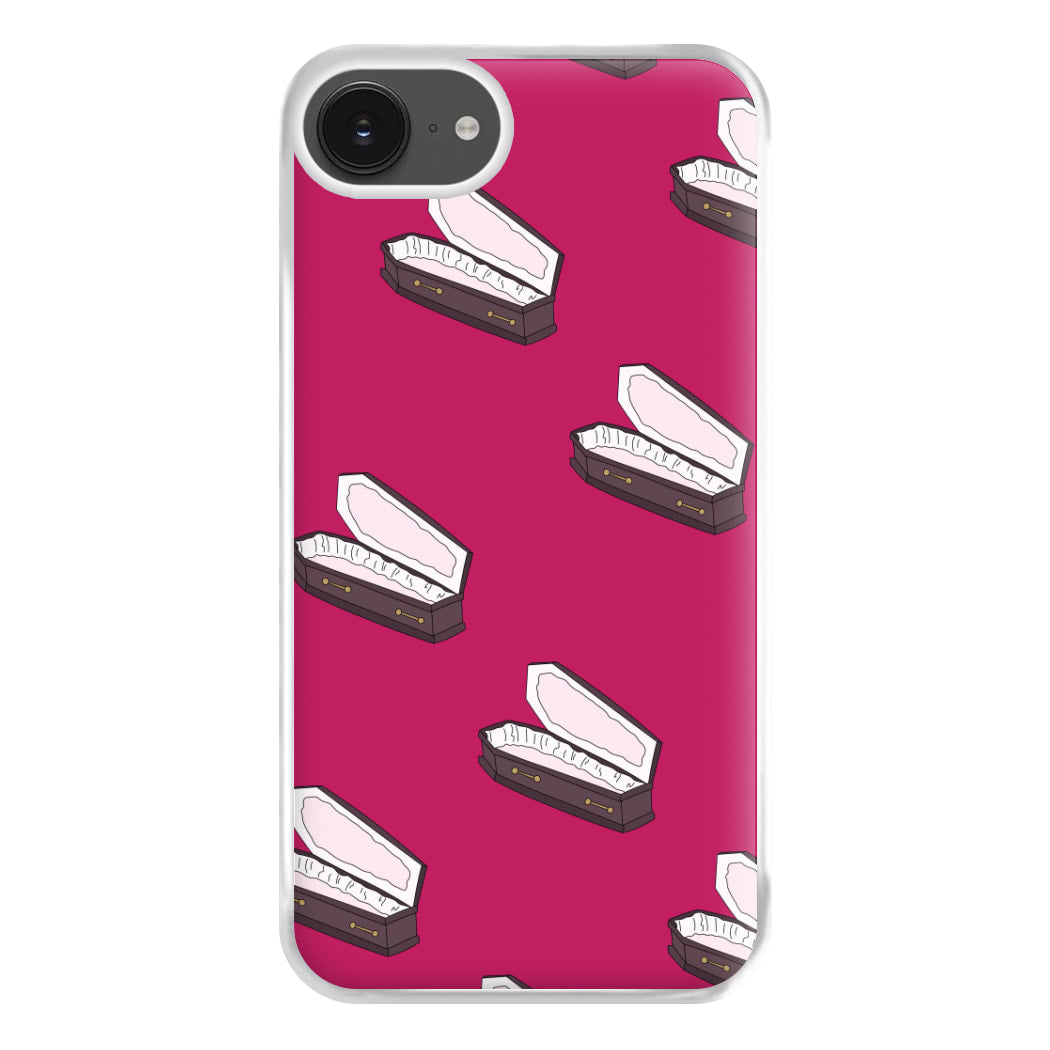 Bright Pink Coffin Pattern iPhone 16e Case