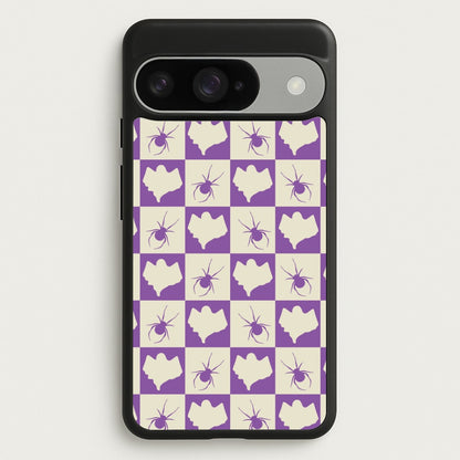 Spiders And Ghosts Checkered Pattern I Google Pixel 10 / 10 Pro Case