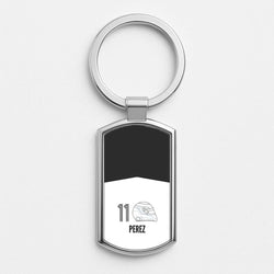 Perez Helmet 2026 Silver Metal Keyring