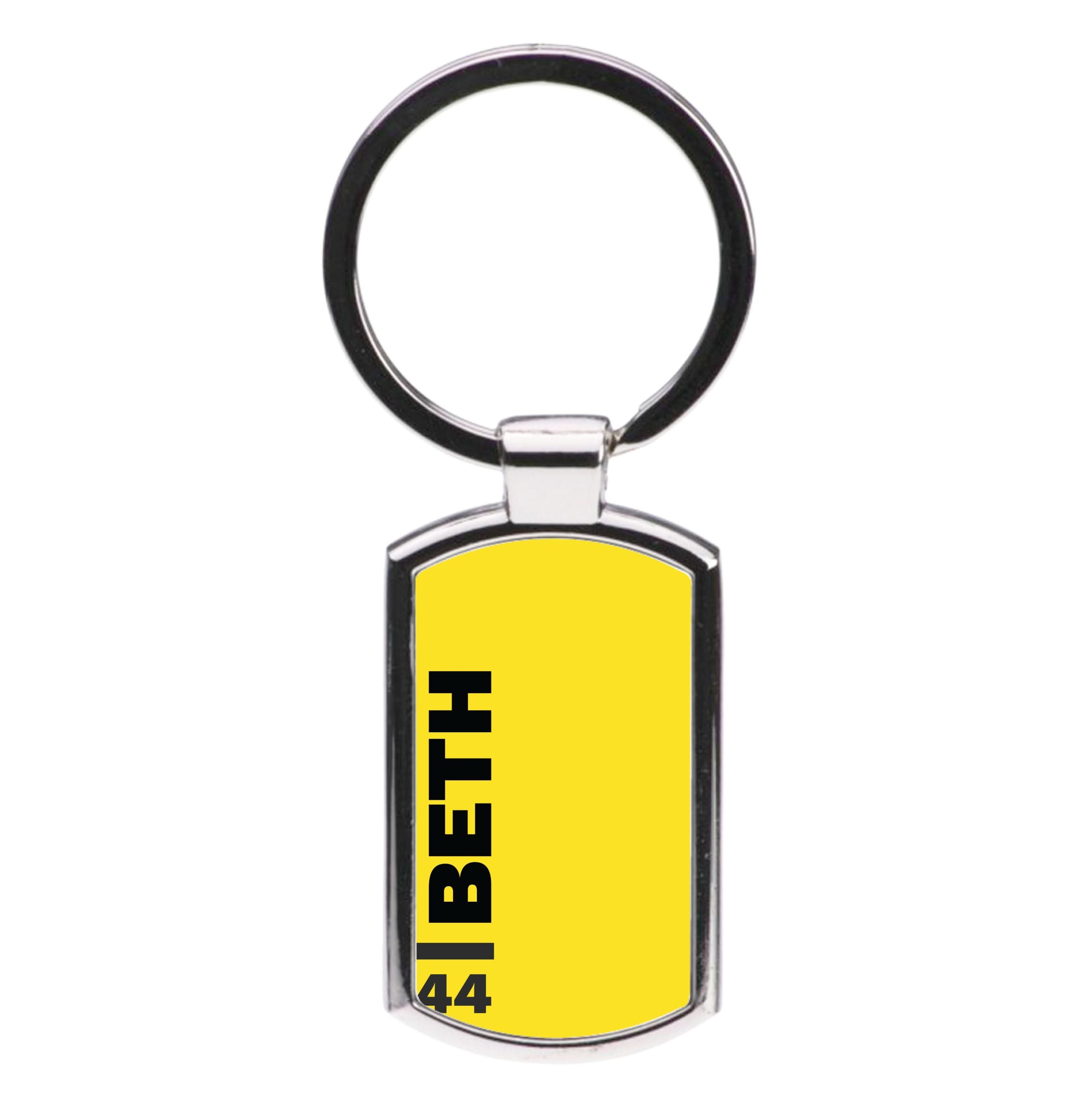 Personalised F1 Driver Yellow Luxury Keyring