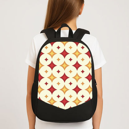 Geometric Christmas Stars Pattern School Bag