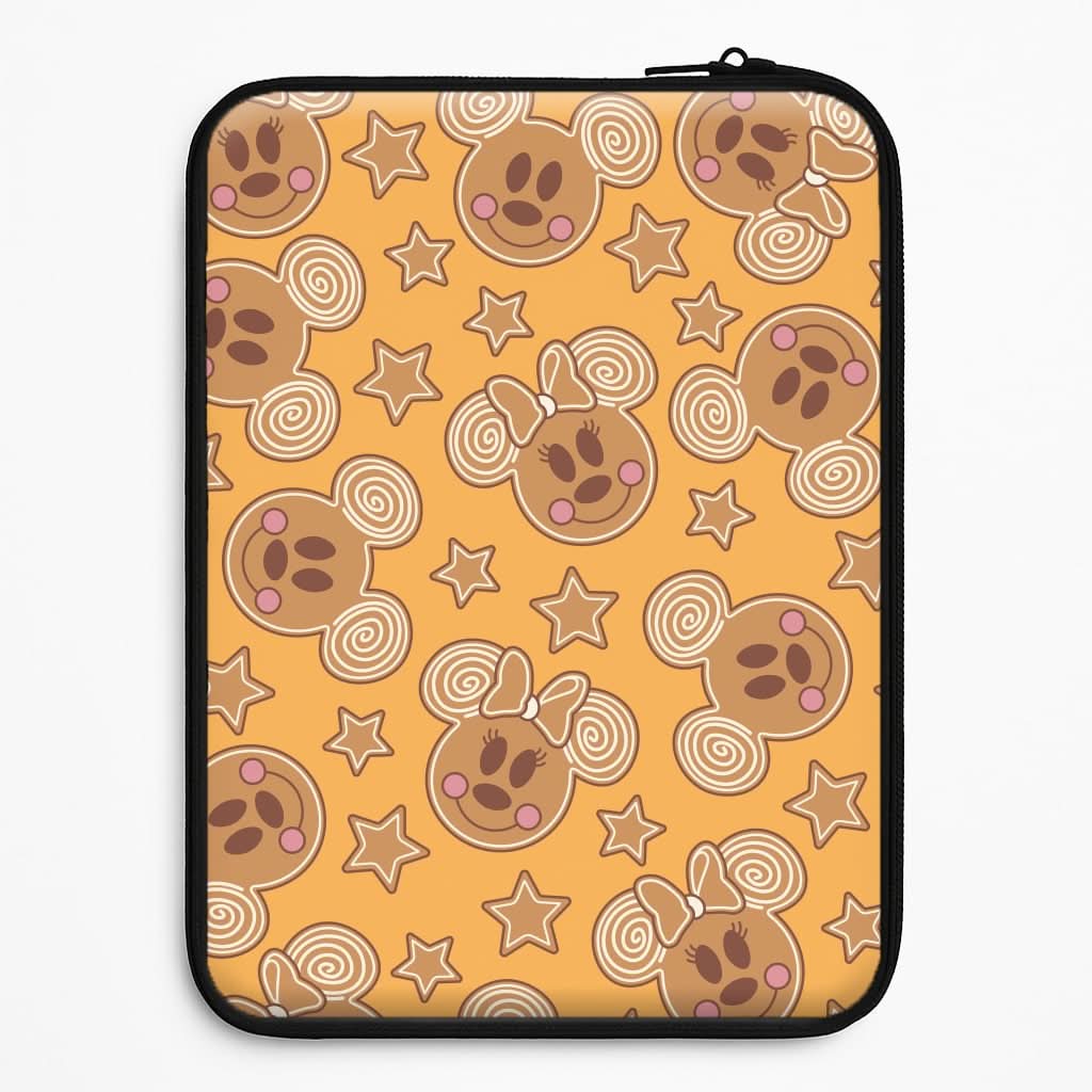 Cartoon Mouse Gingerbread Pattern Laptop Sleeve