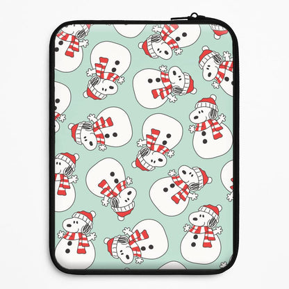 Cartoon Beagle Snowman Pattern Universal Laptop Sleeve