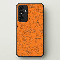 Halloween Plushies Pattern I - Halloween Galaxy A35 Case