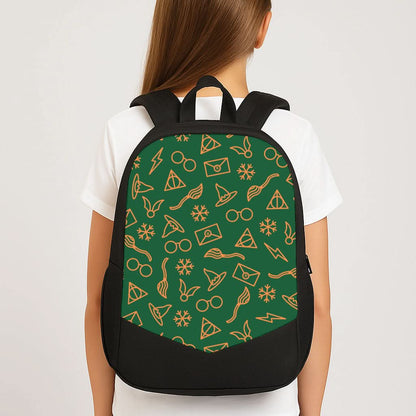 Christmas Wizard Icons Pattern School Bag