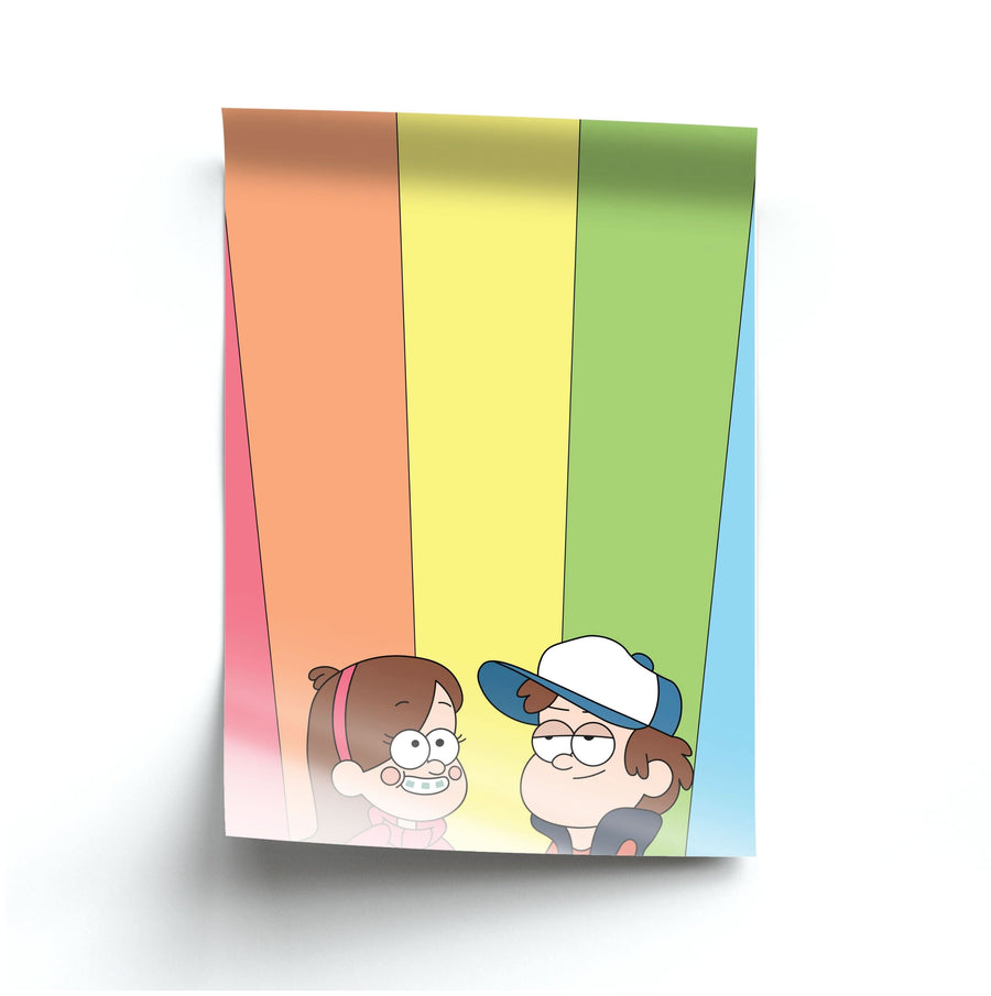 Mabel And Dipper Rainbow Poster