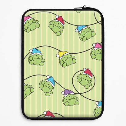 Christmas Frog Plush Fairylights Pattern Universal Laptop Sleeve