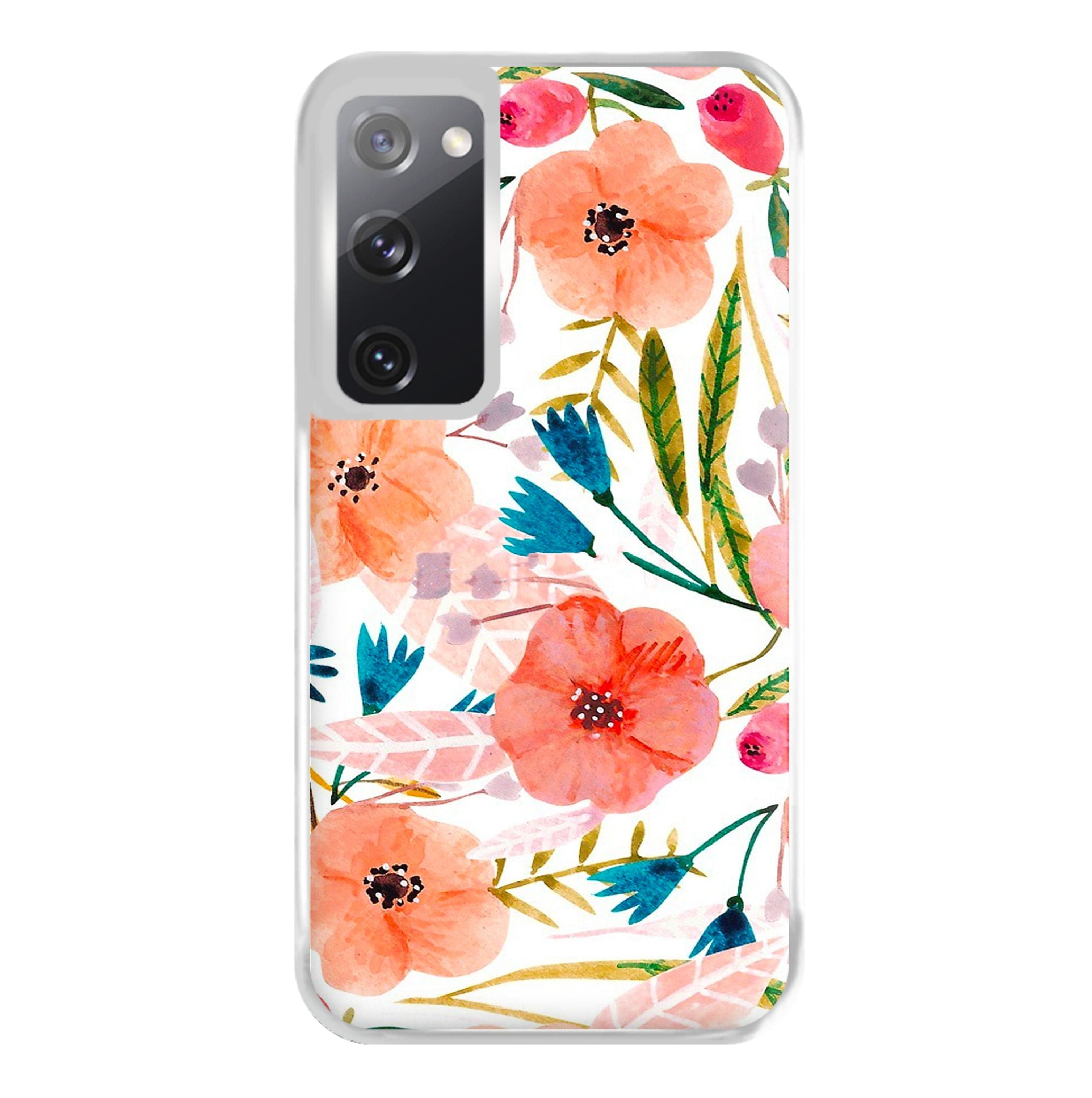 Peach Watercolour Floral Pattern Phone Case