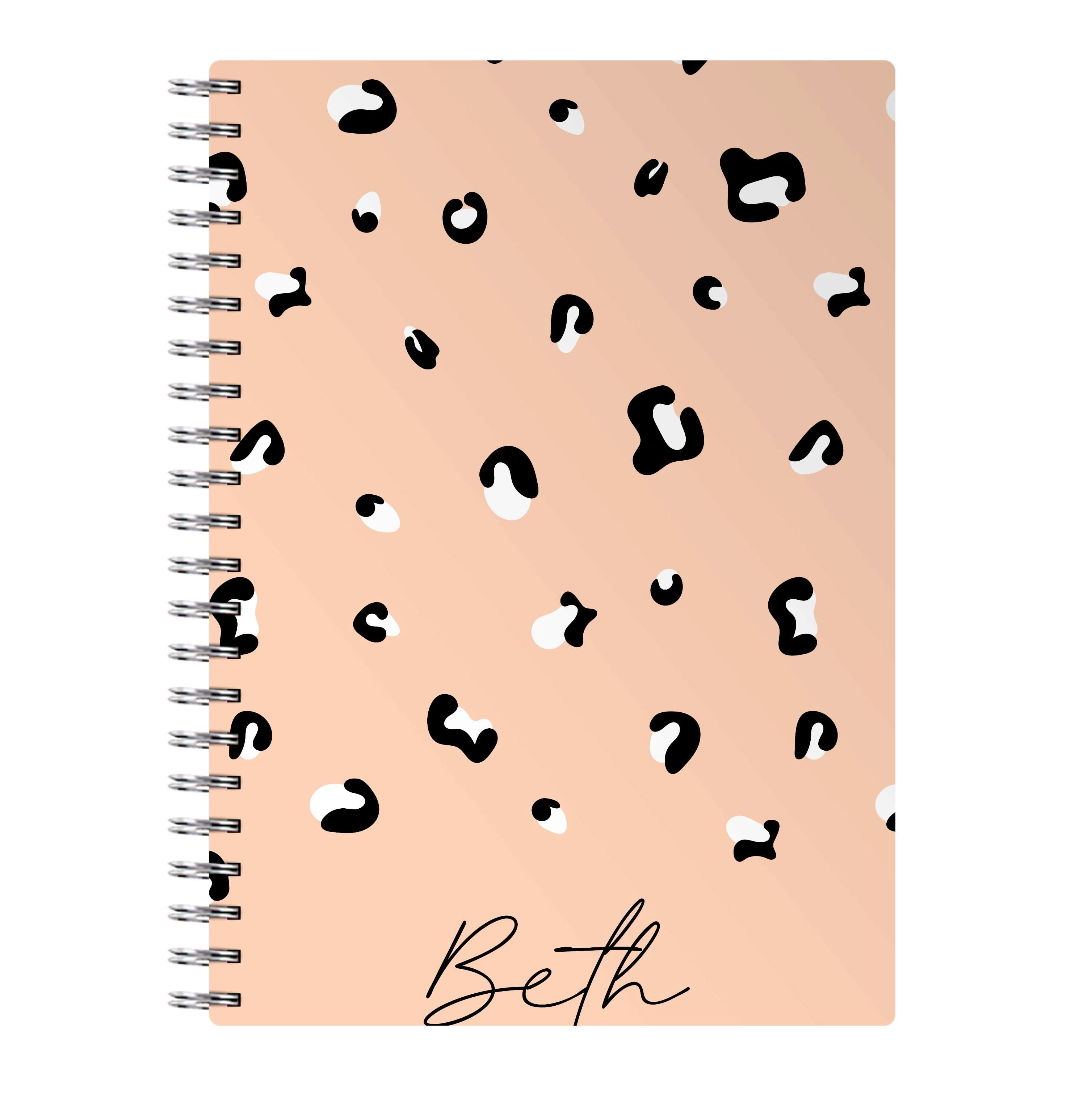 Personalised Name Cheetah Print Notebook