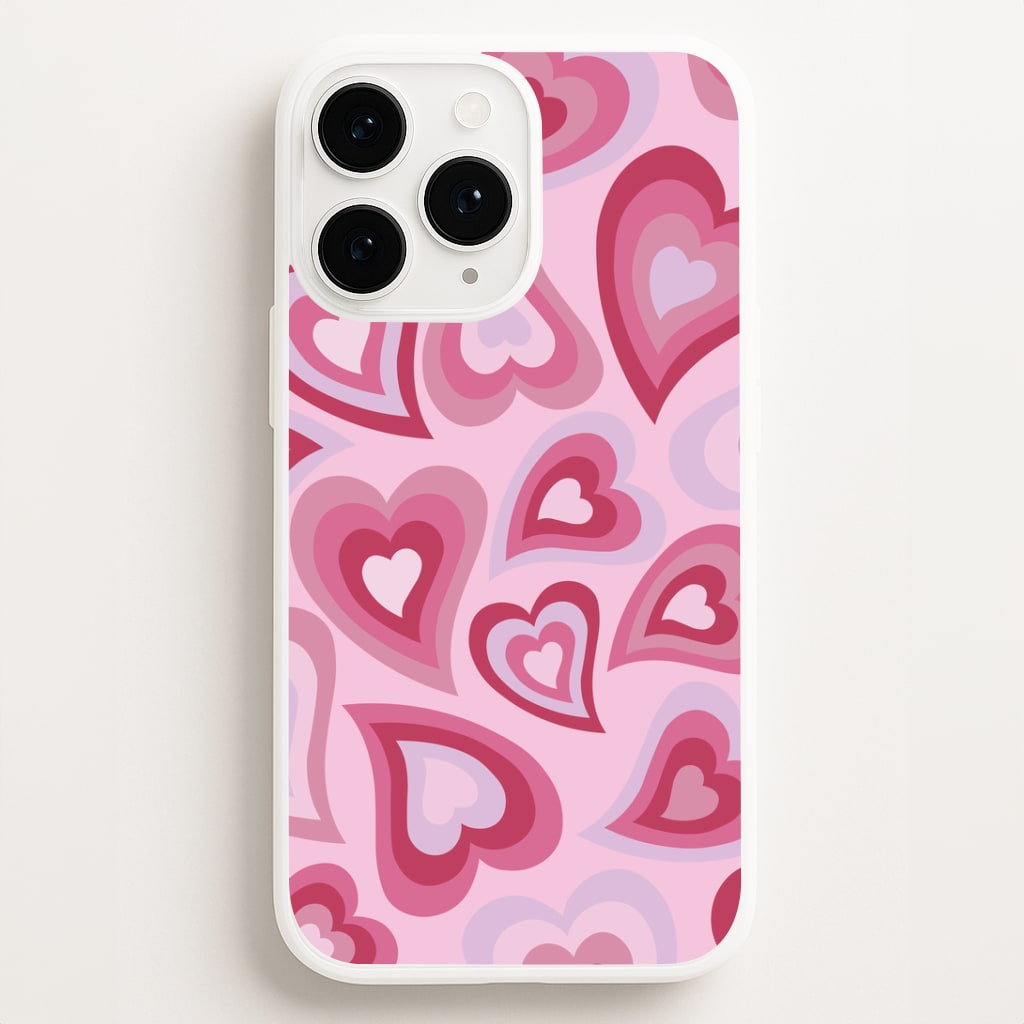 Pink Hearts - Trippy Patterns Phone Case