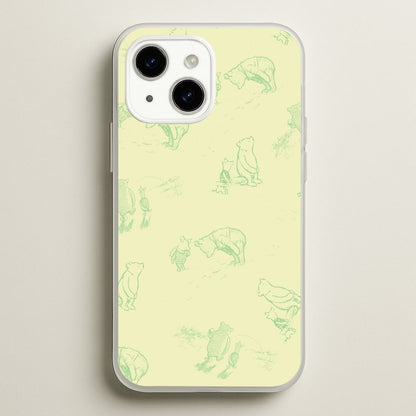Sketched Winnie Pattern iPhone 14 Case