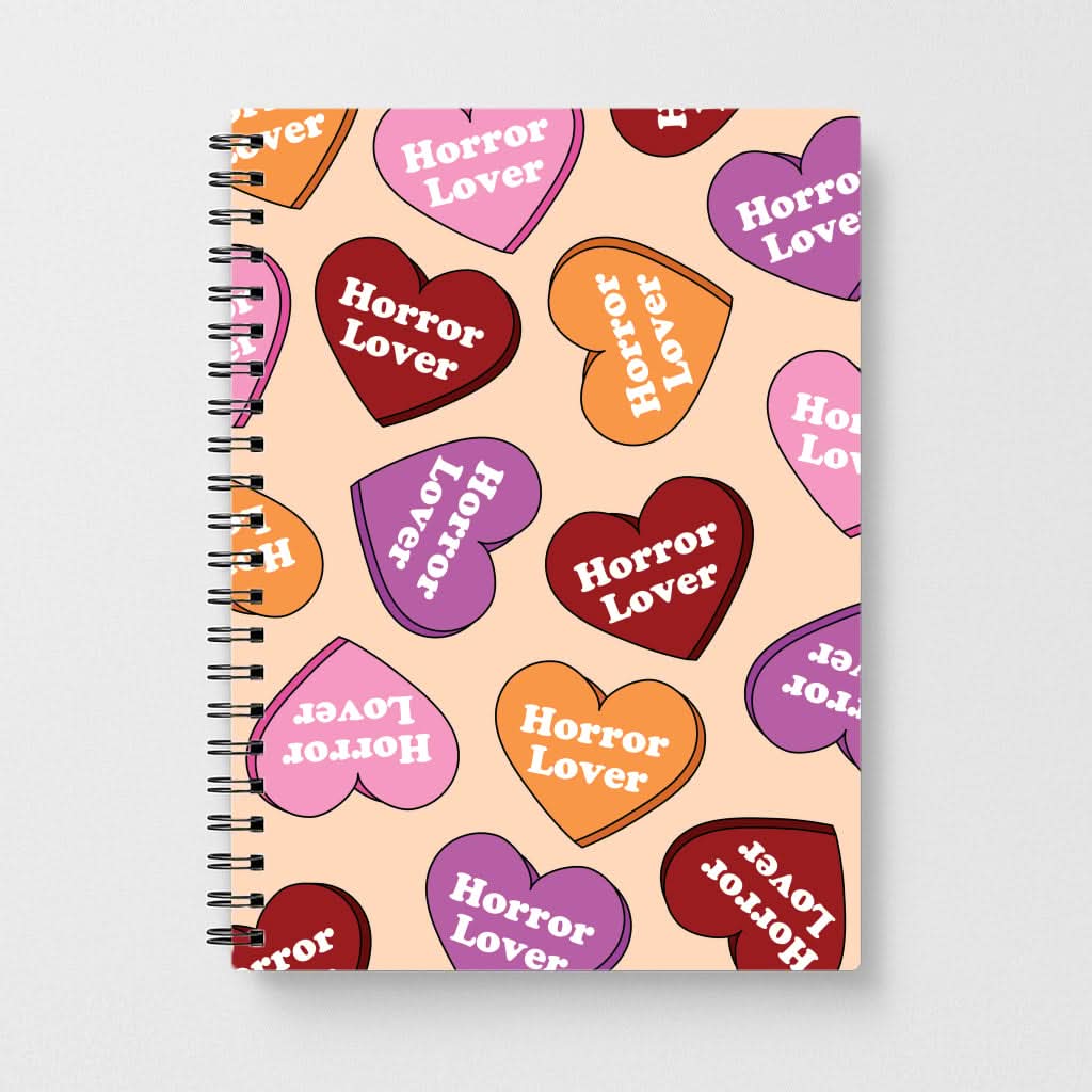 Horror Lover Hearts Pattern Notebook