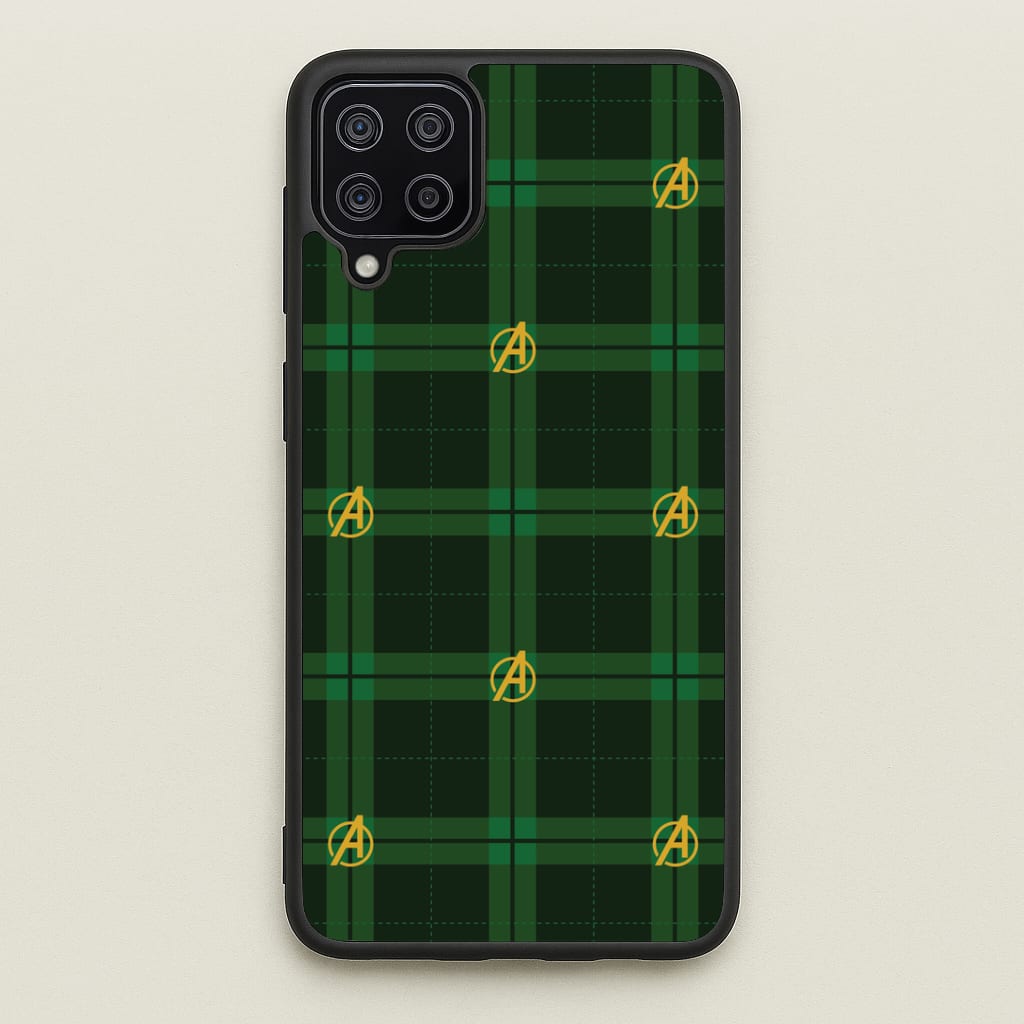 Superhero Team Green Tartan Pattern Galaxy A12 Case