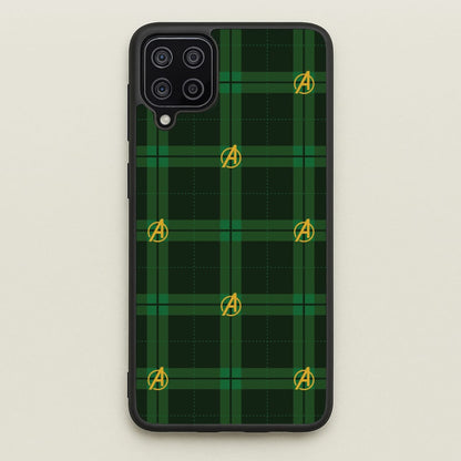 Superhero Team Green Tartan Pattern Galaxy A12 Case