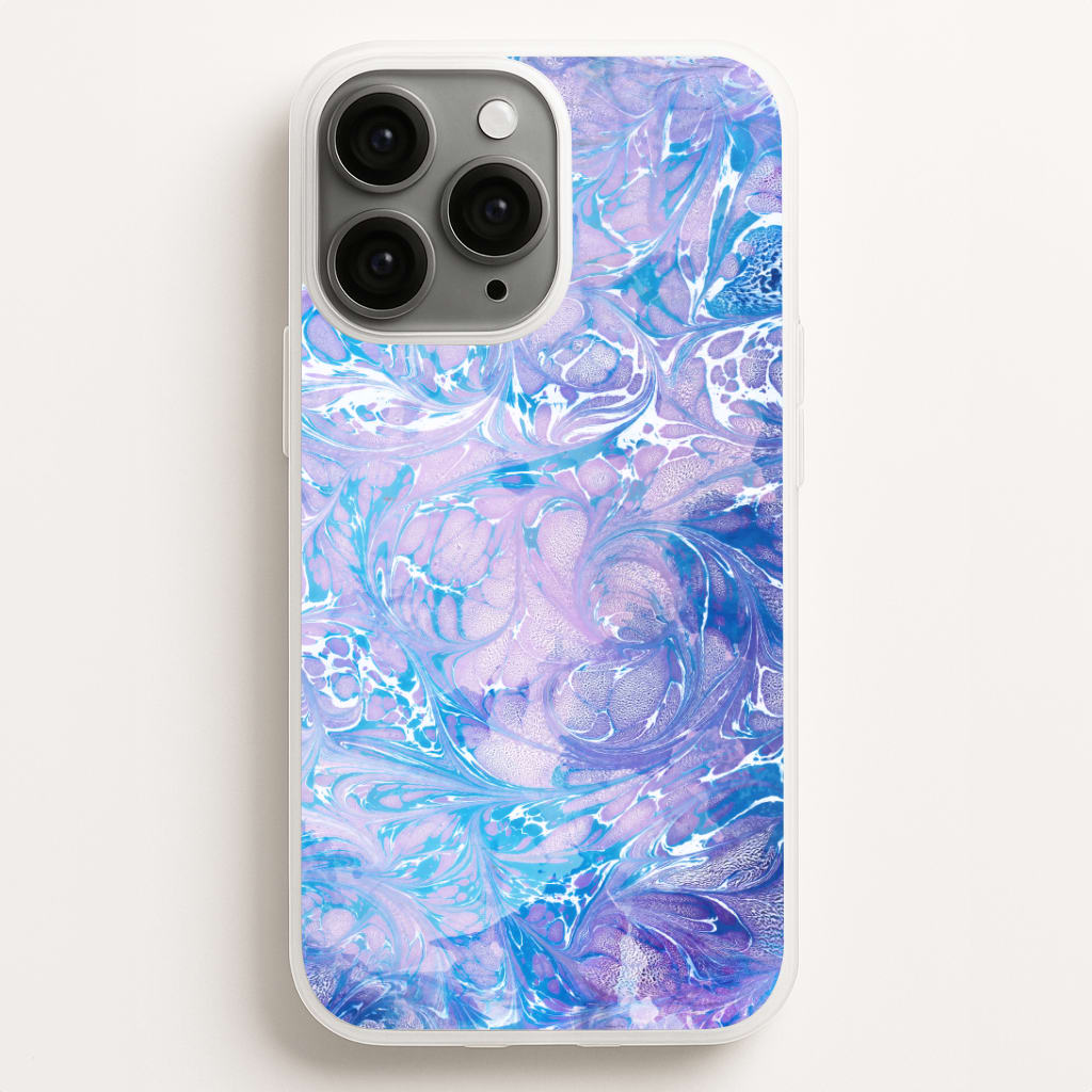 Sea Blue Swirly Marble Phone Case