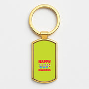 Happy Holidays Cute Green Aliens Luxury Keyring 3