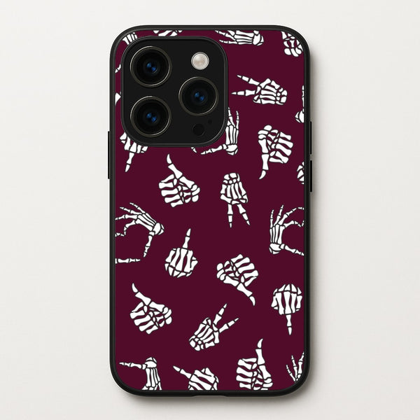 Skeleton Hands Pattern iPhone 15 Pro Max Case