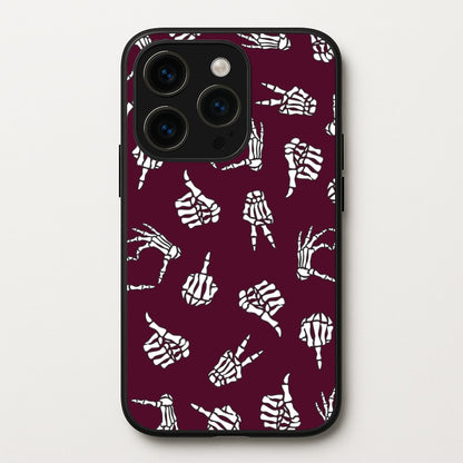 Skeleton Hands Pattern iPhone 14 Pro Case