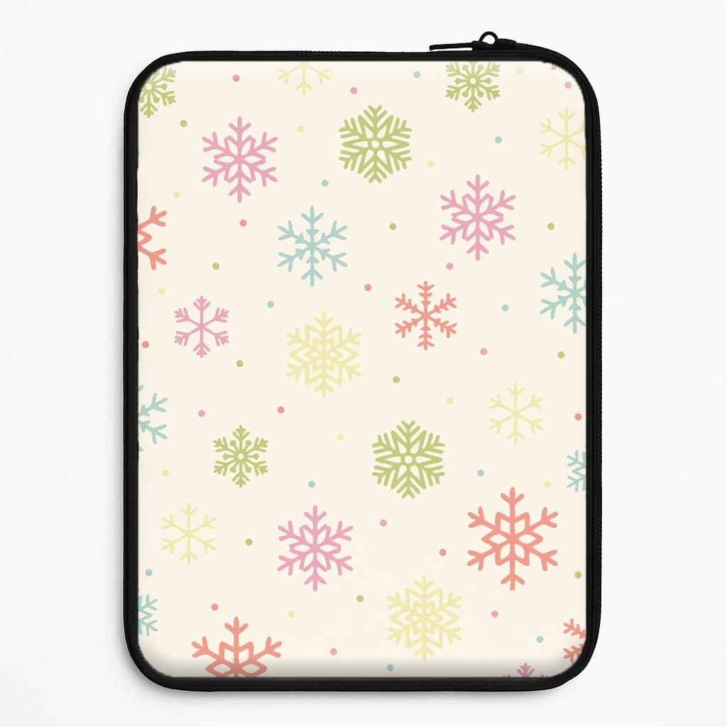 Pastel Snowflakes Pattern Laptop Sleeve