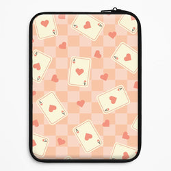 Cute Playing Cards And Hearts Pattern Universal Laptop Sleeve