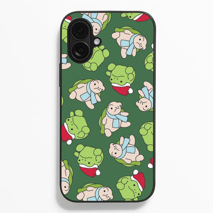 Grumpy Christmas Plushies Pattern iPhone 16 Plus Case