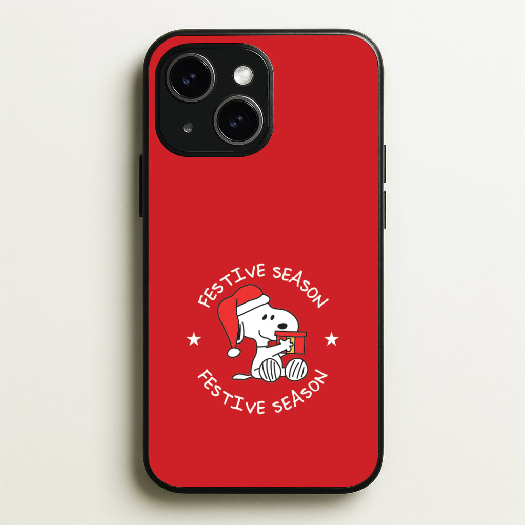 Cartoon Beagle Festive Season iPhone 15 Plus Case