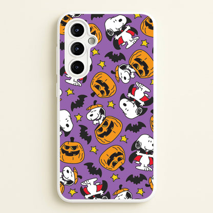 Cartoon Beagle Halloween Pattern Galaxy A54 Case