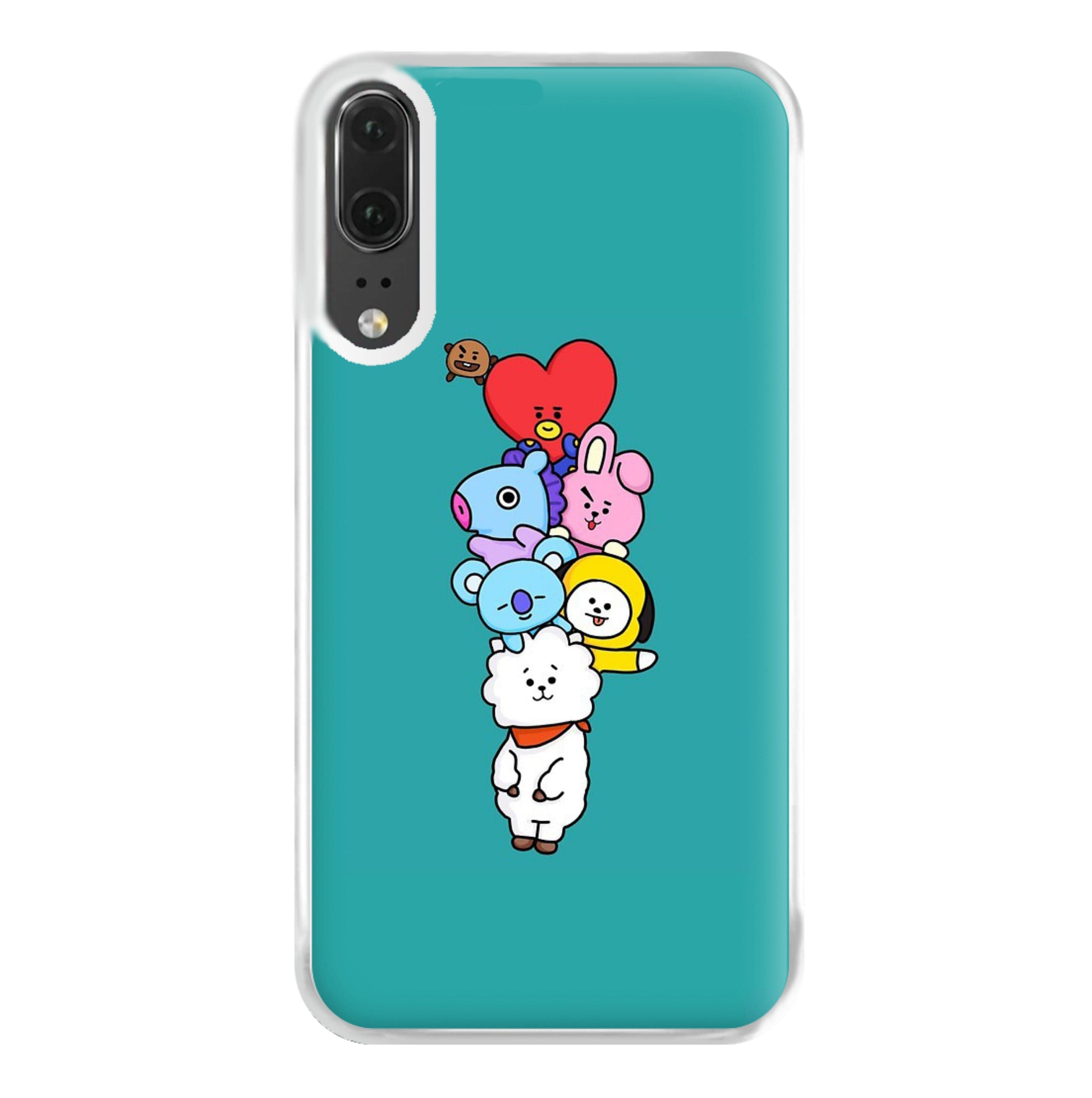 Green BT21 - RJ, Mang, Koya, Chimmy, Cooky, Shooky, Tata - K Pop Phone Case