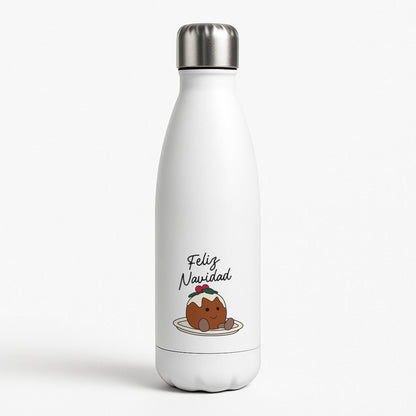 Christmas Pudding Plush White Water Bottle