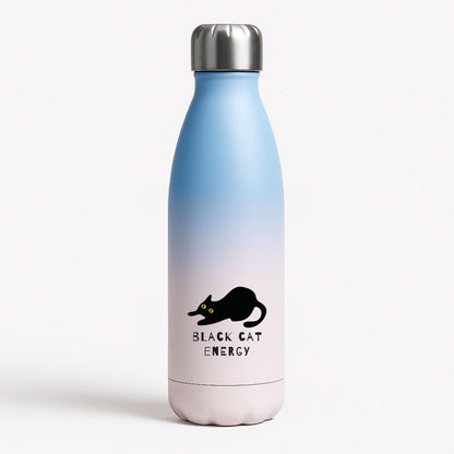 Black Cat Energy Blue Water Bottle