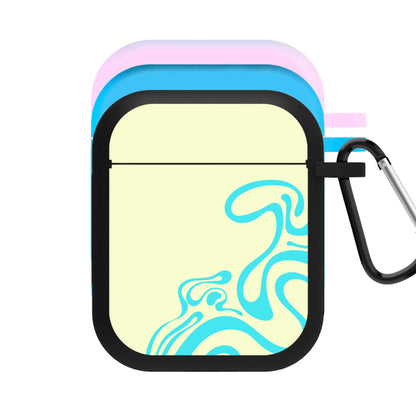 Blue Waves Corner Pattern AirPods Case
