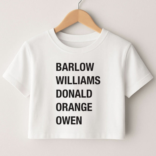 Take Band Members Names Crop Top