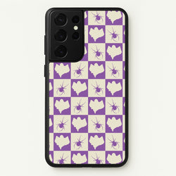 Spiders And Ghosts Checkered Pattern I Galaxy S21 Ultra Case
