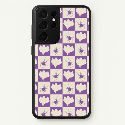 Spiders And Ghosts Checkered Pattern I Galaxy S21 Ultra Case