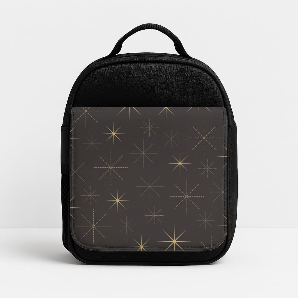 Christmas Gold Stars Pattern Insulated Lunch Bag