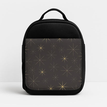 Christmas Gold Stars Pattern Insulated Lunch Bag
