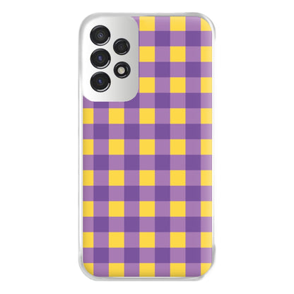 Purple And Yellow Checkered Pattern Galaxy A53 Case