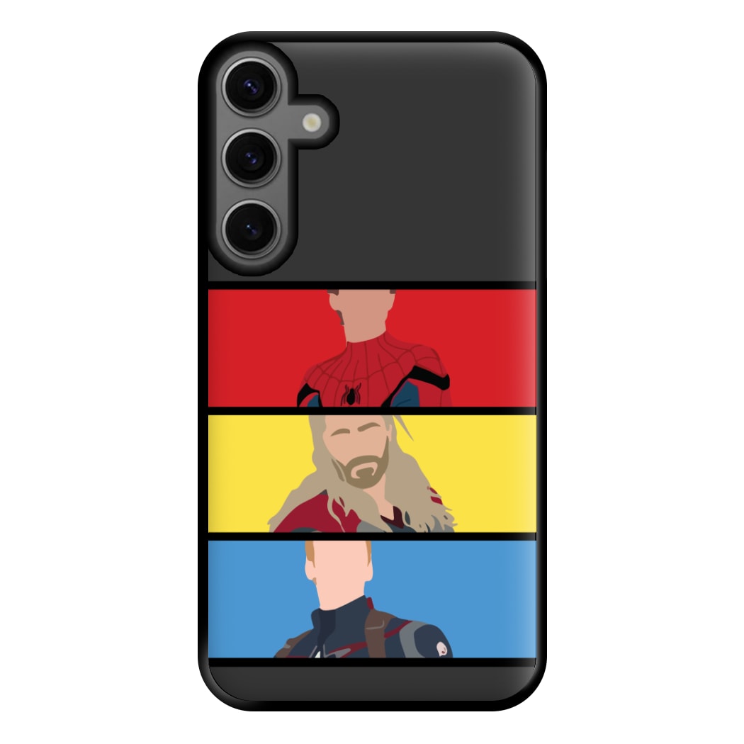 Superhero Team Red, Yellow And Blue Galaxy S24 Case