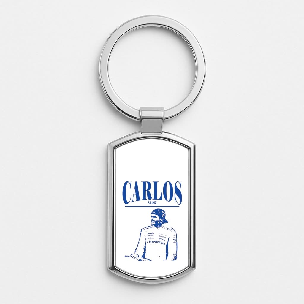 Carlos White And Blue Luxury Keyring