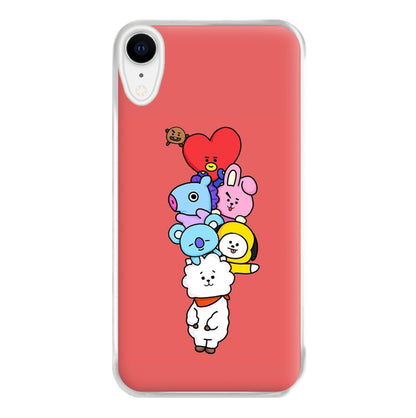 Red BT21 - RJ, Mang, Koya, Chimmy, Cooky, Shooky, Tata - K Pop Phone Case