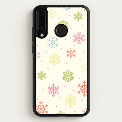 Pastel Snowflakes Pattern Huawei P30 Lite Case