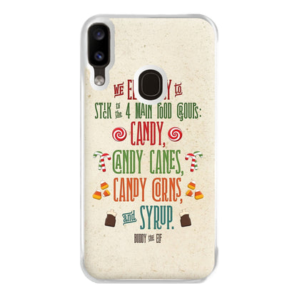 The Four Main Food Groups - Elf Phone Case