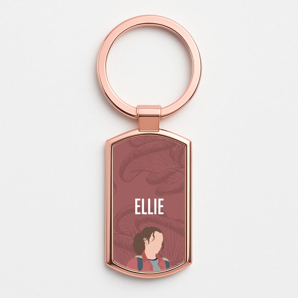 Ellie Mushroom Pattern Rose Gold Keyring