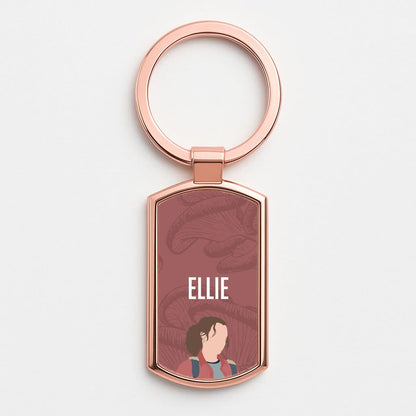 Ellie Mushroom Pattern Rose Gold Keyring
