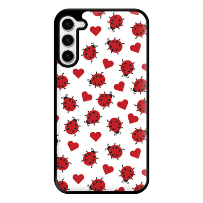 Ladybugs And Hearts Pattern Galaxy S23 Case