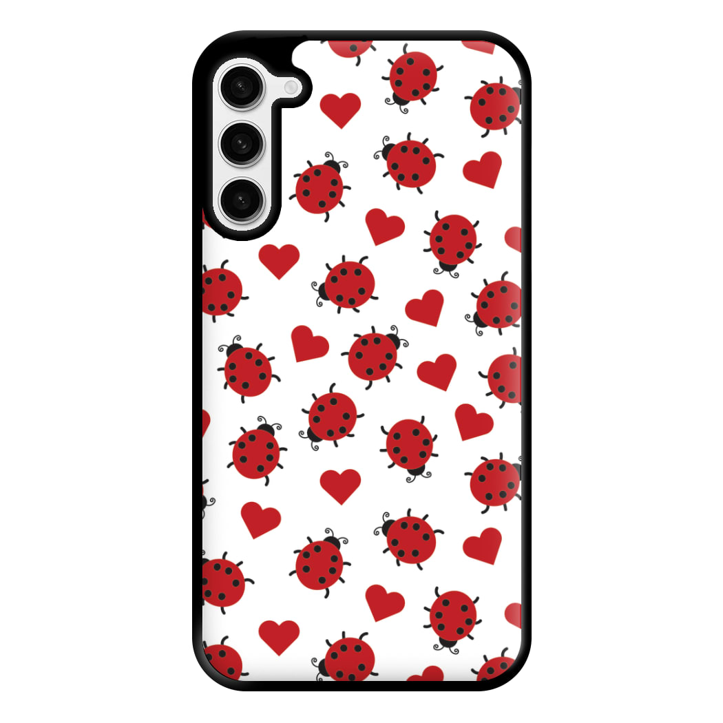 Ladybugs And Hearts Pattern Galaxy S23 Plus Case