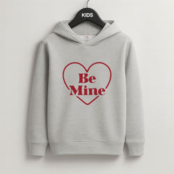 Be Mine Stripey Grey Kids Hoodie