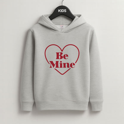 Be Mine Stripey Grey Kids Hoodie