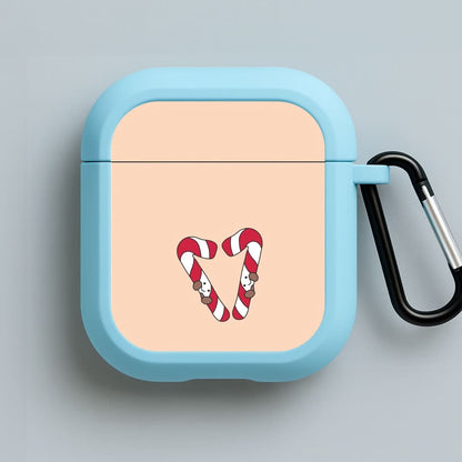 Christmas Candycane Plushies Blue AirPods Case