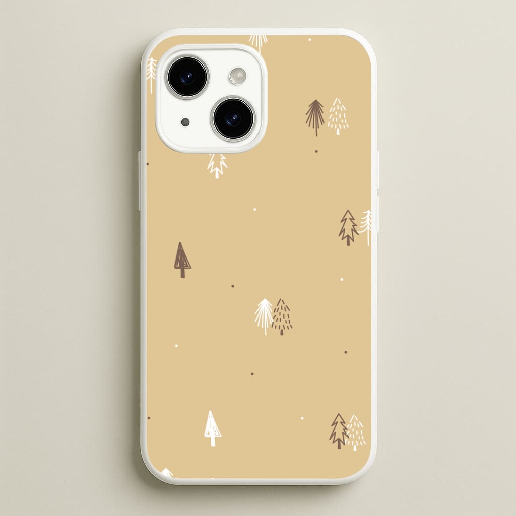 Minimal Christmas Trees Pattern iPhone 14 Plus Case